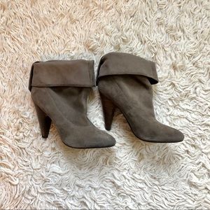 Ash Slouchy Gray Suede Ankle Boots